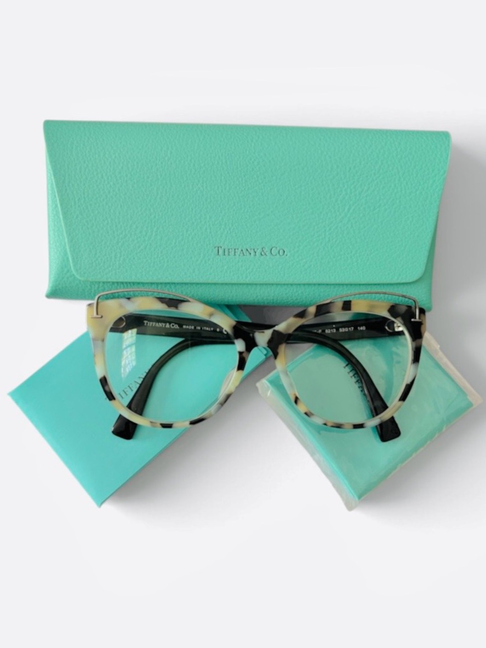 TIFFANY & CO. Designer Eyeglasses Frames TF2166 Cat-Eye Tortoiseshell & Case